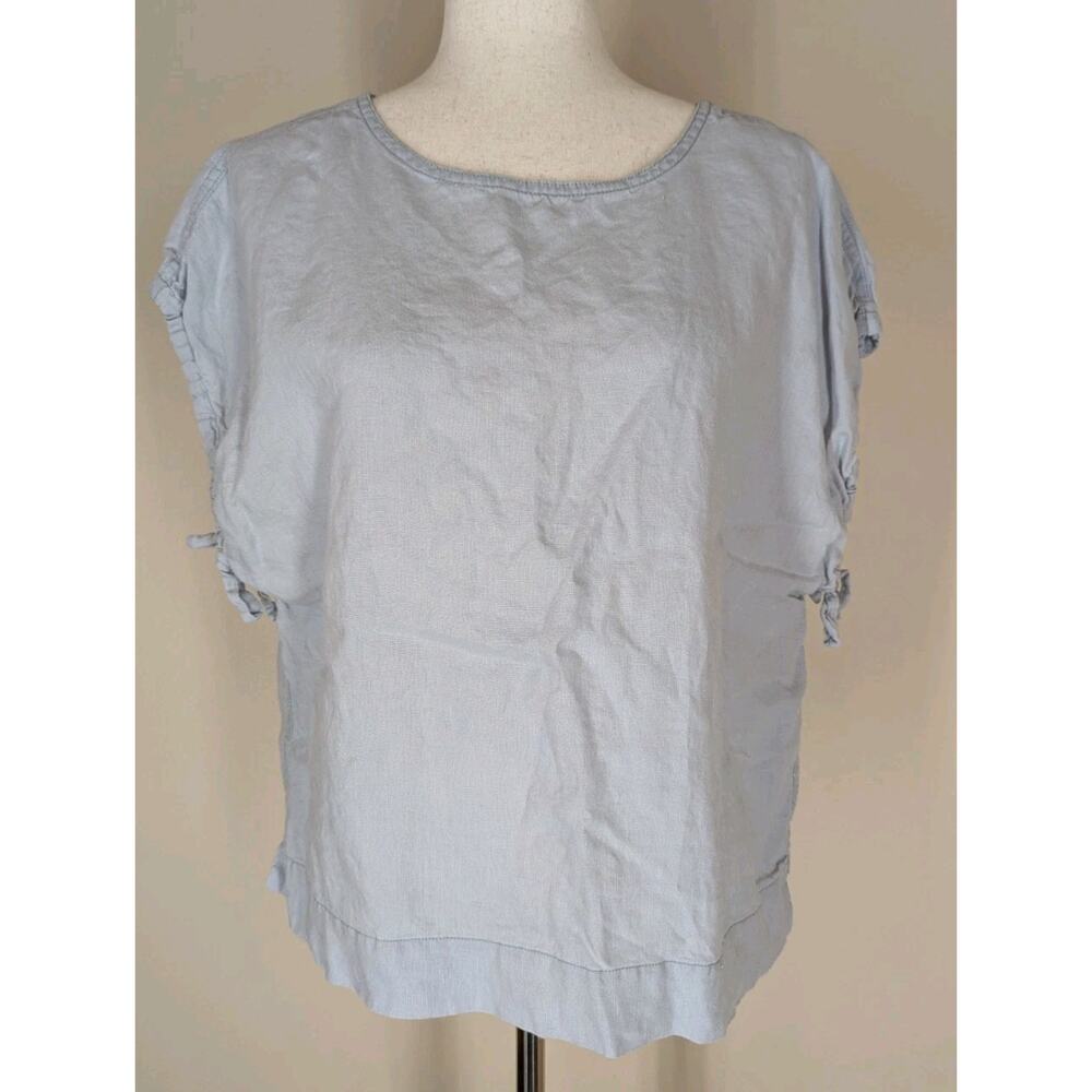 Everlane The Drawstring Tunic 100% Linen Pastel Blue Size Medium